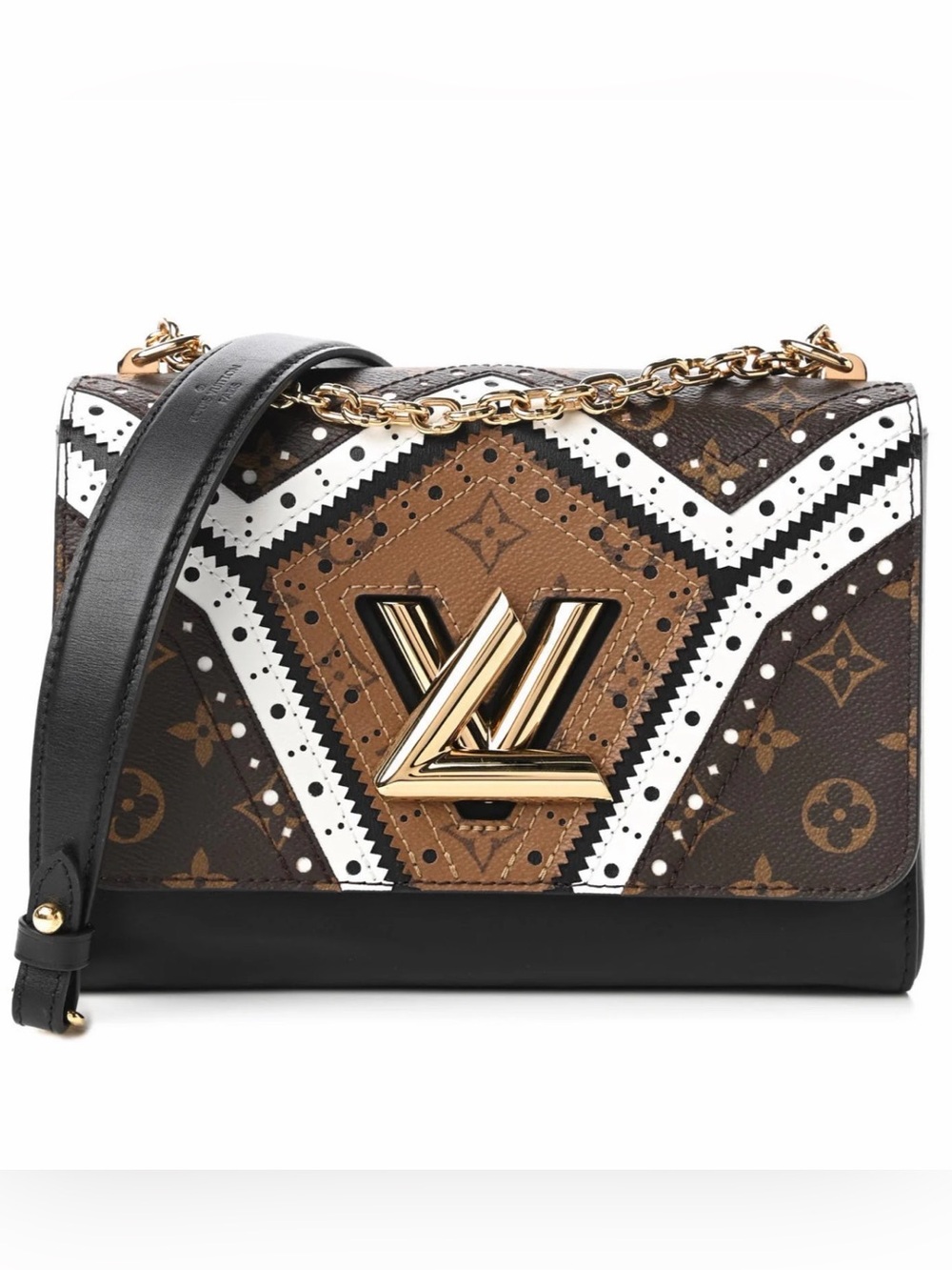 Louis Vuitton Veau Satin Monogram Twist Shoulder
Bag MM Black pristine condition